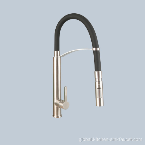 Stainless Steel Black Steel Hose Faucet Stainless black steel hose type kitchen faucet Supplier